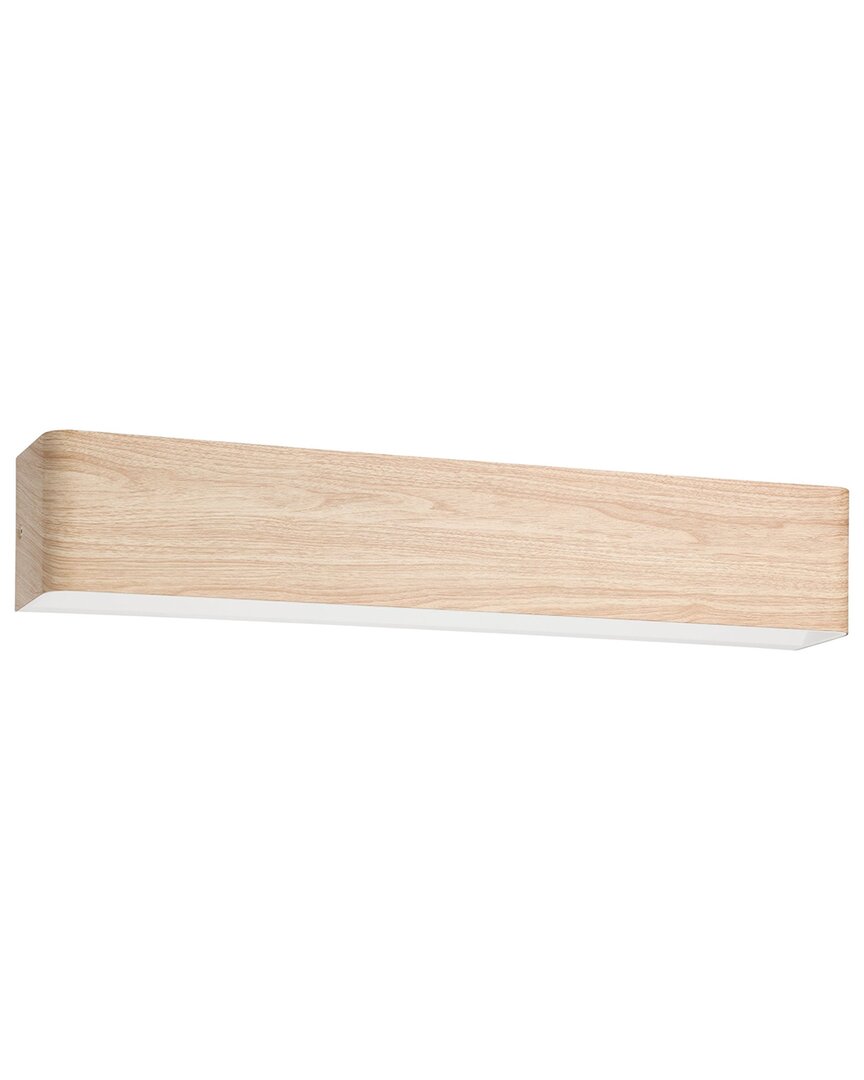 EGLO EGLO DUBLIN 1 LIGHT LED BATH/VANITY LIGHT WITH WOOD EFFECT FINISH & WHITE DIFFUSER 