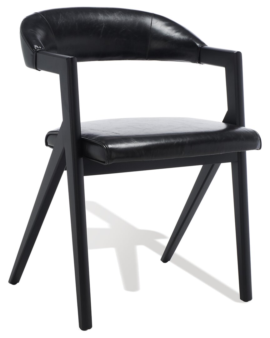 Safavieh Couture Sherisse Vegan Leather Dining Chair In Black