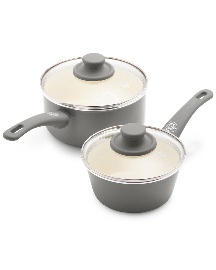 Greenlife Soft Grip Healthy Ceramic Nonstick 1qt & 2qt Saucepan Set
