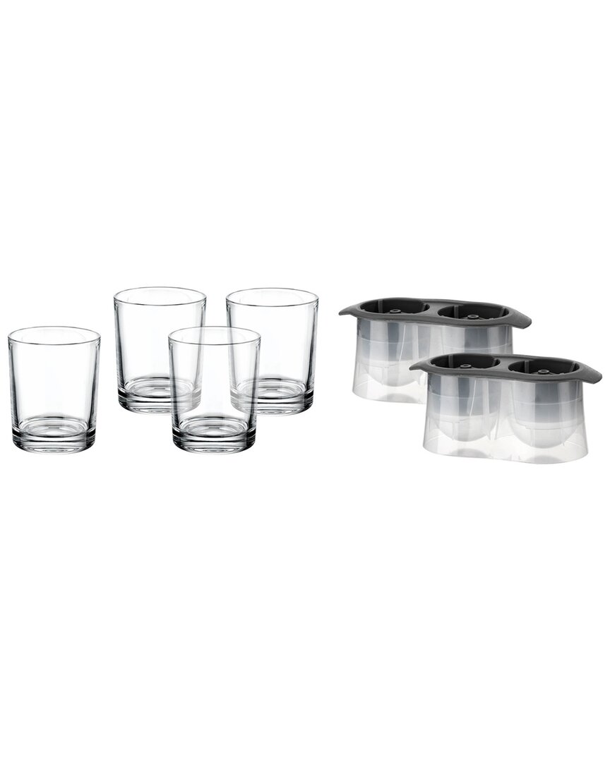 Godinger Chateau Dof Glasses (set Of 4 With 2 Ice Molds) In Clear