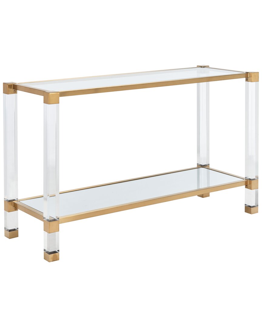 Safavieh Couture Angie Acyrlic Console Table In Brass