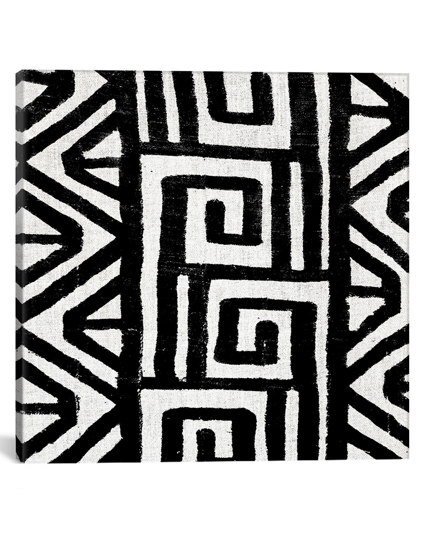 Icanvas Mudcloth Black Geometric Design Viii By Ellie Roberts