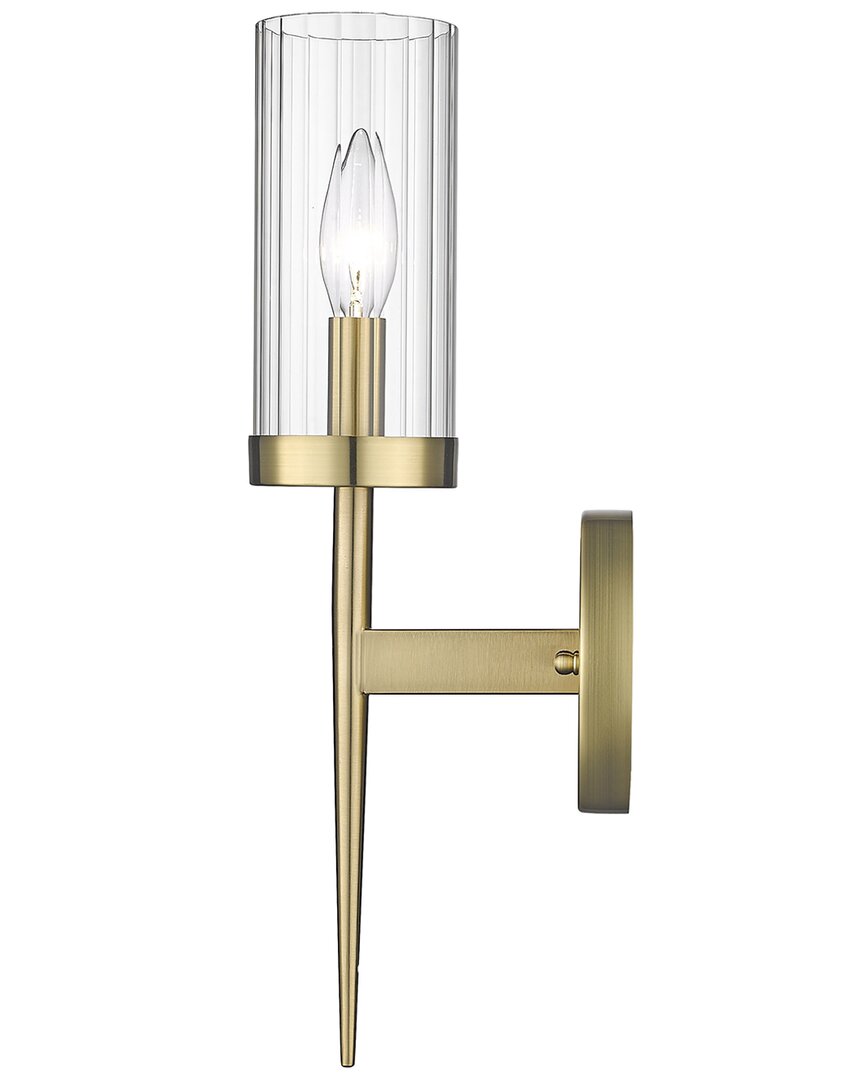 Bethel International Gold Glass Shade Small Wall Sconce