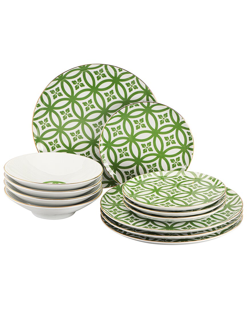 Porland Morocco 12pc Place Setting In Green