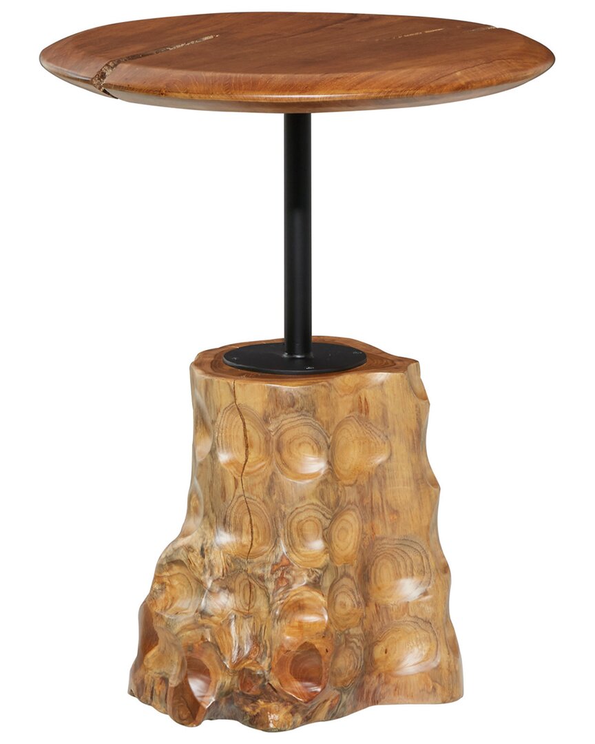 Peyton Lane Handmade Raised Tabletop Accent Table In Brown