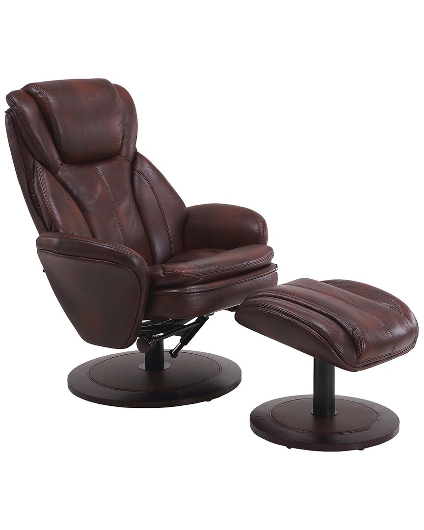 Progressive Furniture Relax-r Nova Recliner Whisky Air Leather With Ottoman In Brown