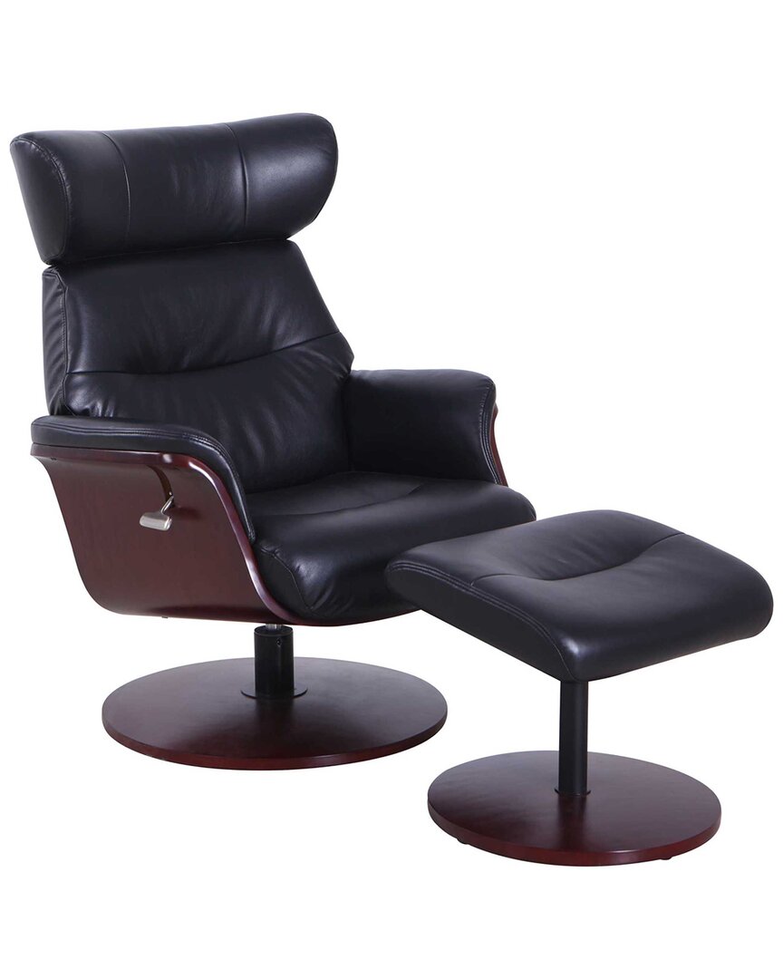 Progressive Furniture Relax-r Sennet Recliner & Ottoman In Black