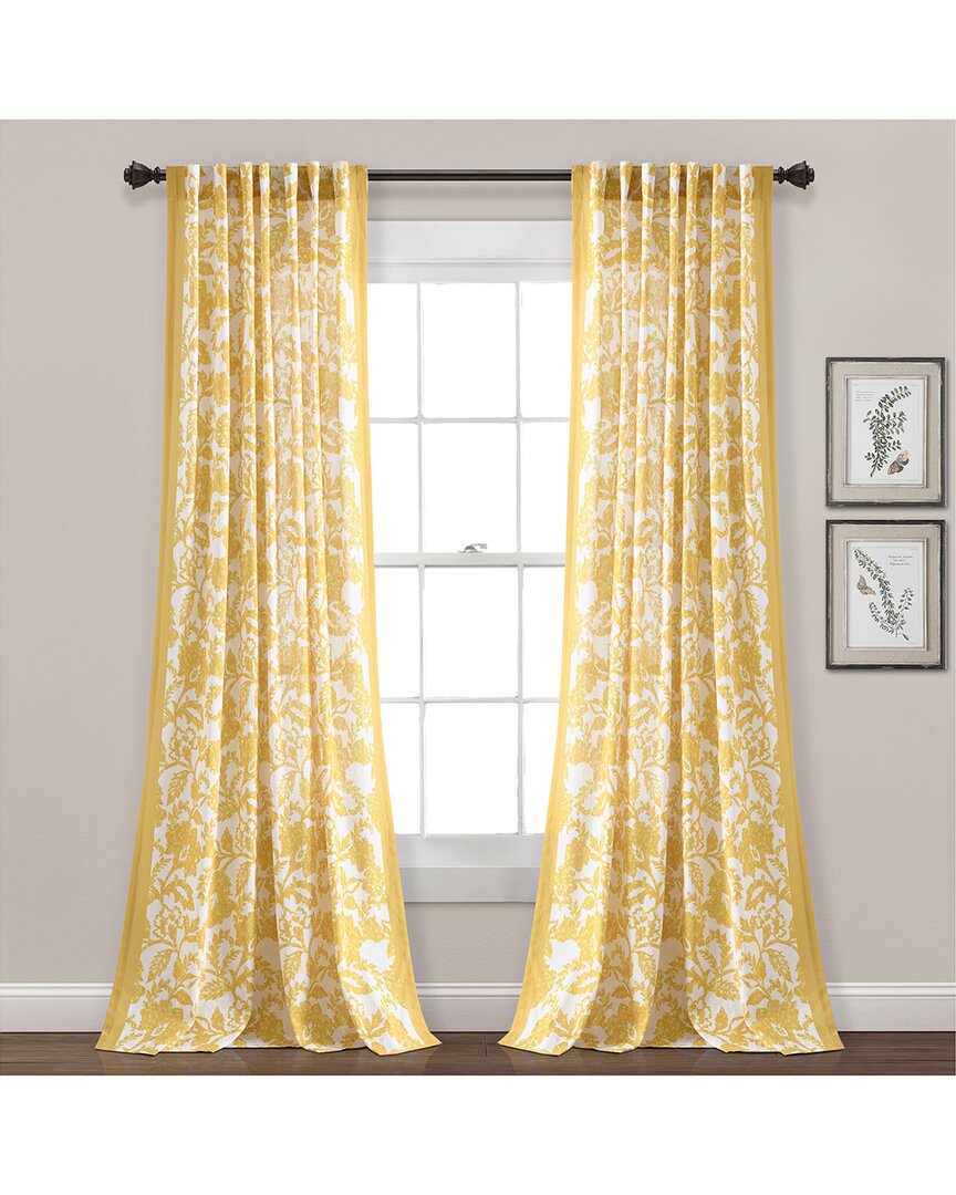 Lush Decor Emma Textured Jacobean Window Curtain In Yellow