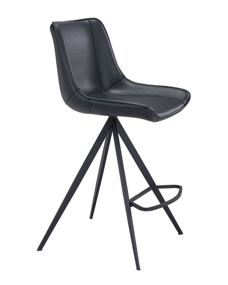 Zuo Modern Aki Counter Chair (set Of 2) In Black