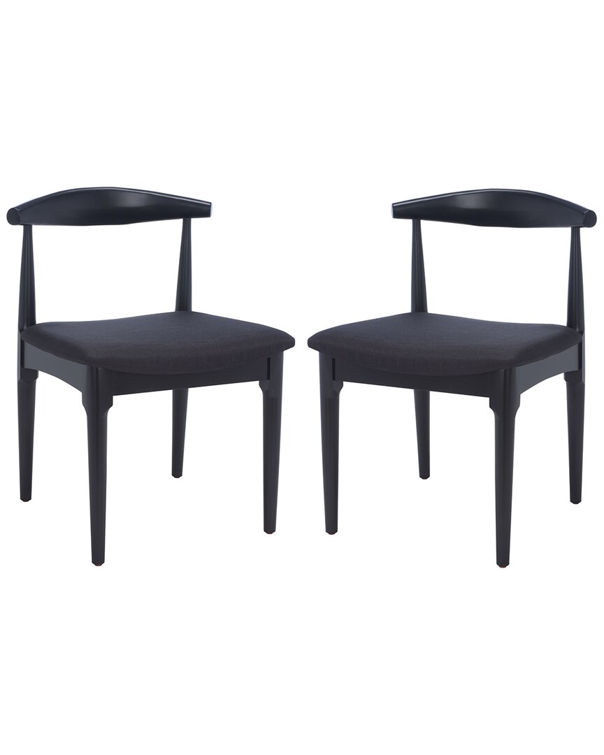 Safavieh Set Of 2 Lionel Retro Dining Chairs In Black