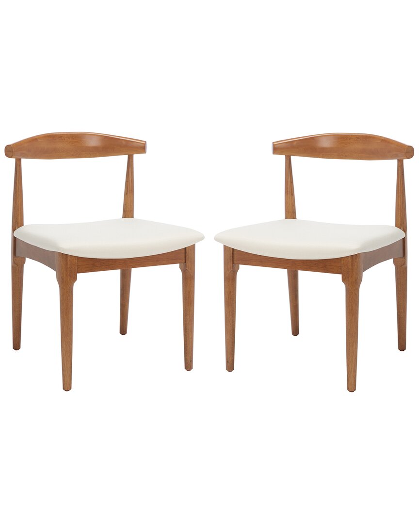 Safavieh Set Of 2 Lionel Retro Dining Chairs In Brown