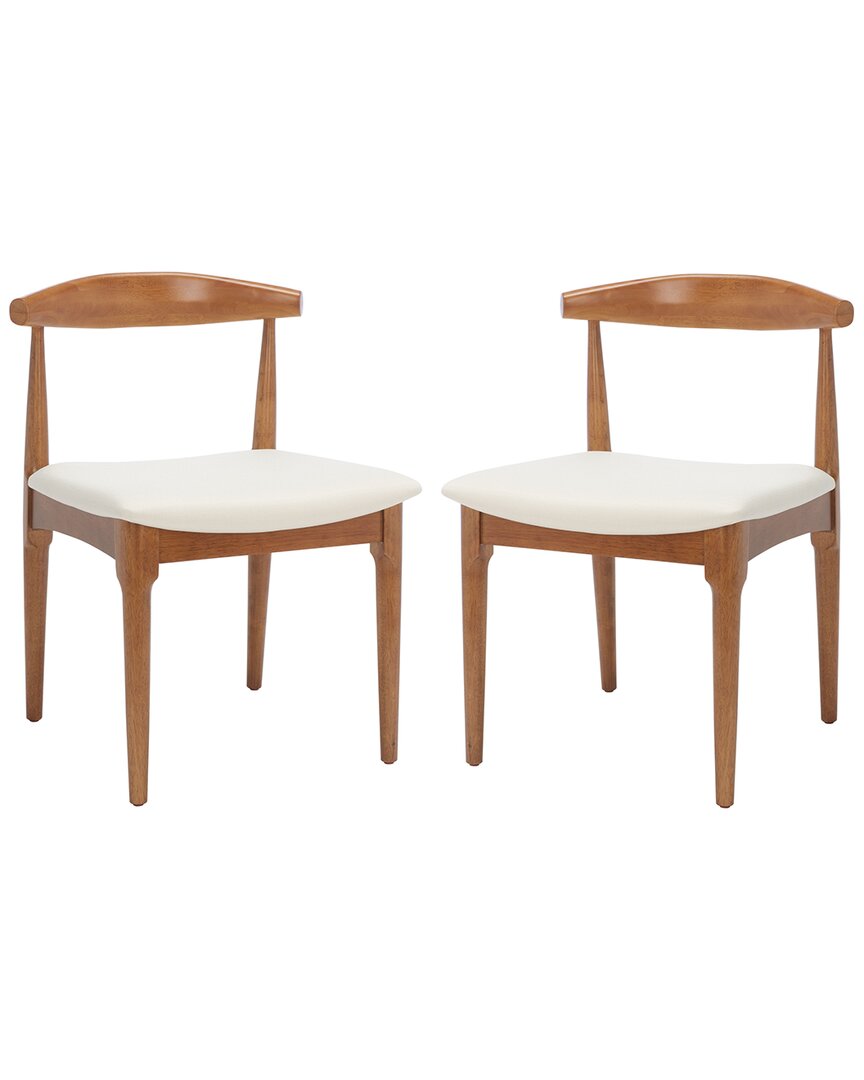 Safavieh Set Of 2 Lionel Retro Dining Chairs In Brown