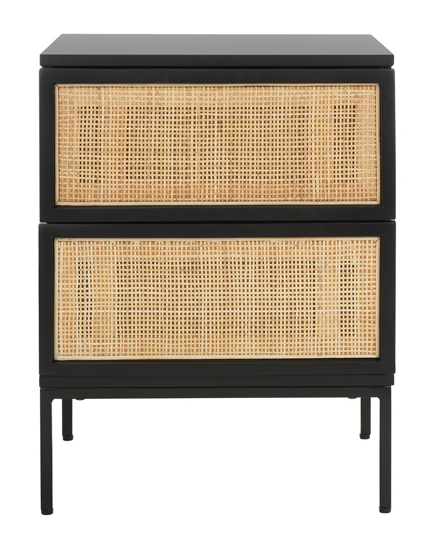 Safavieh Zadie 2-drawer Rattan Nightstand In Black