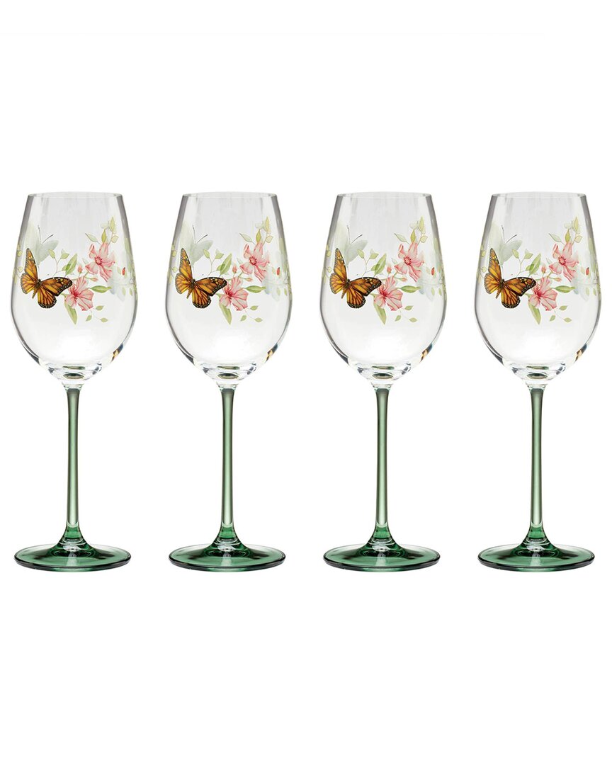 Lenox Butterfly Meadow Wine Glasses, Set Of 4