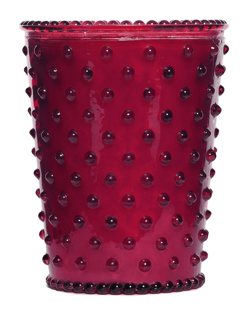 Shop Simpatico Cranberry Hobnail Glass Candle In Red