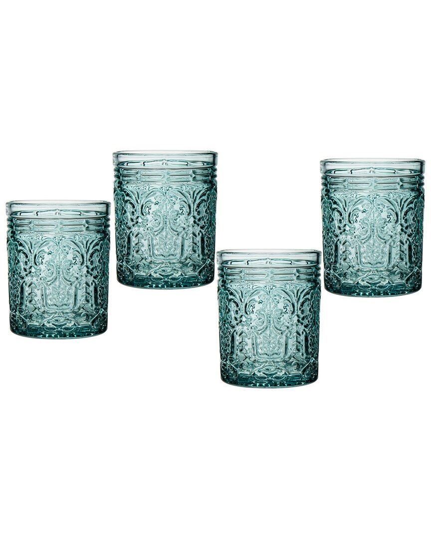 Godinger Claro Double Old-fashioned Glasses, Set Of 4 In Seafoam
