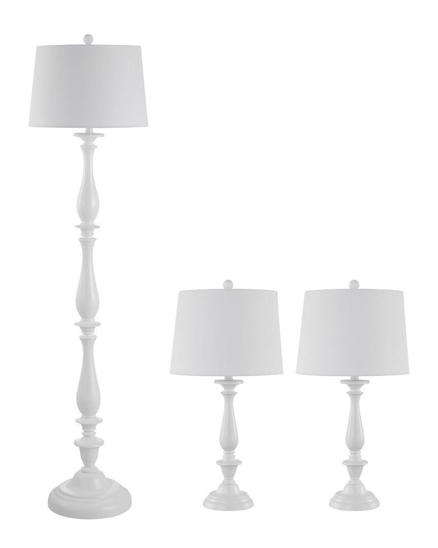 Safavieh Bessie Candlestick Floor And Table Lamp Set In White