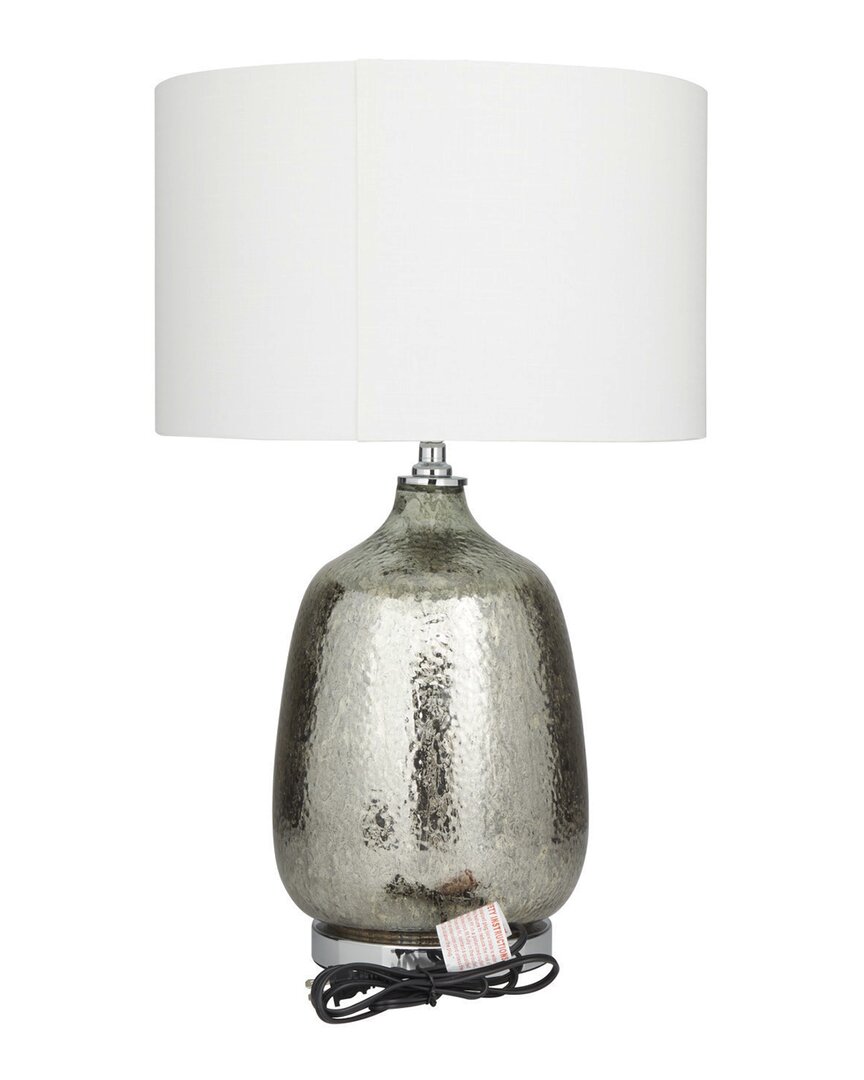 Peyton Lane Linen Traditional Table Lamp In Silver
