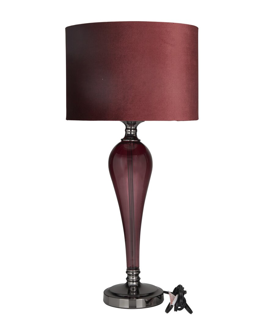 Peyton Lane Velvet Glam Table Lamp In Red
