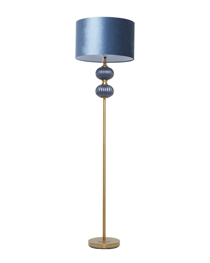 Peyton Lane Blue Velvet Transitional Floor Lamp