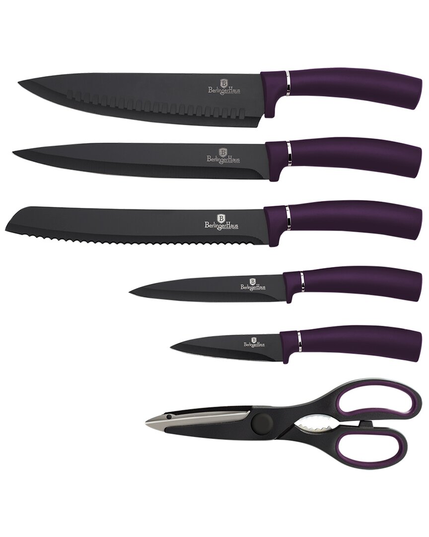 Berlinger Haus 7pc Purple Knife Set With Mobile Stand