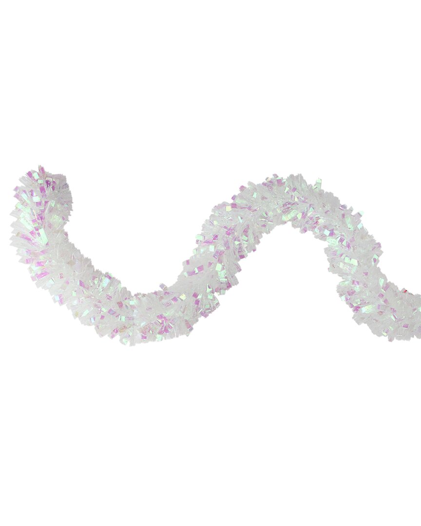 Northern Lights Northlight 12ft Iridescent And Starburst Confetti Christmas Tinsel Garland -  Unlit In Clear