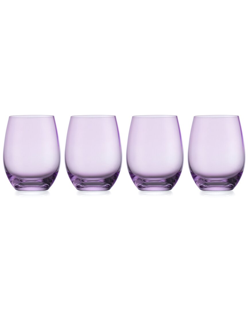 Godinger Set Of 4 Veneto Frost Stemless Wine Glasses