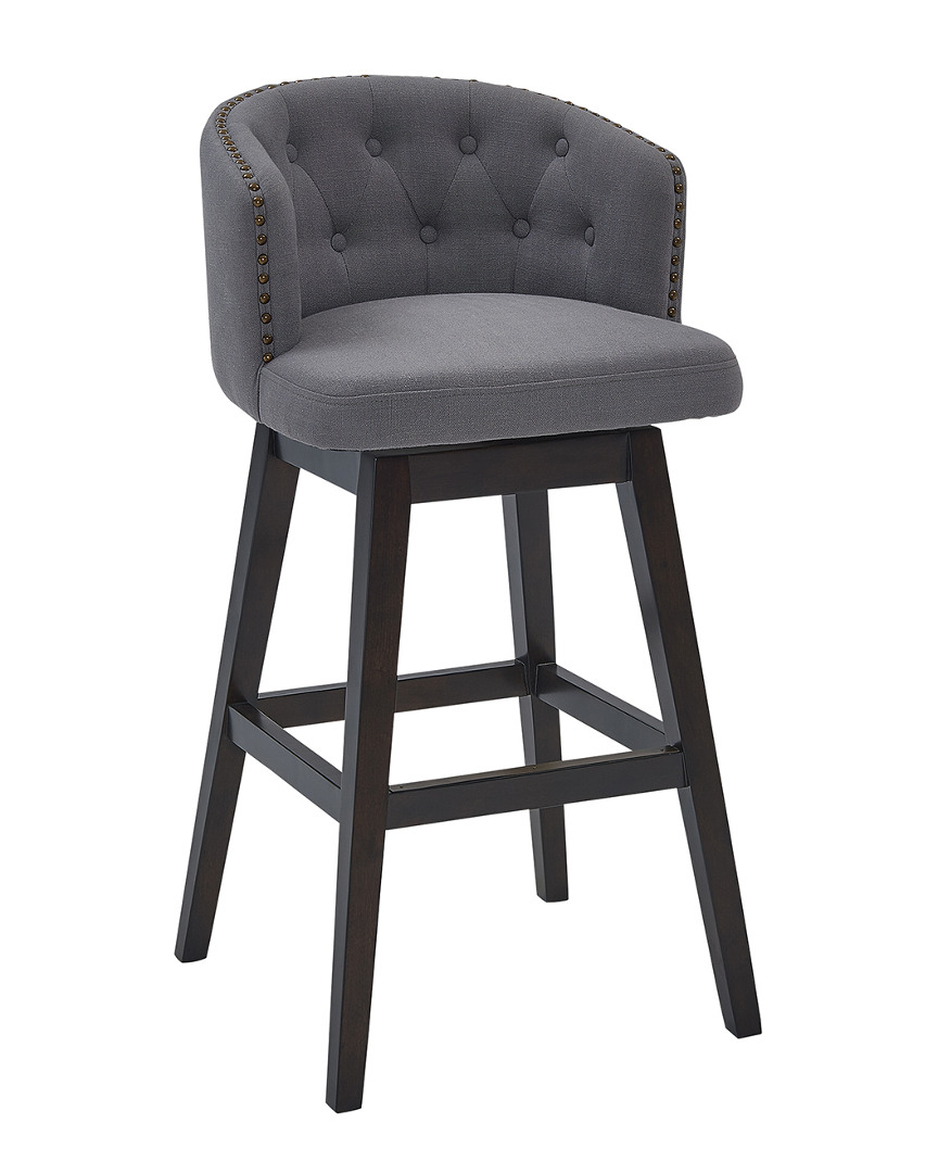 Shop Armen Living Celine 30in Bar Height Wood Swivel Tufted Barstool