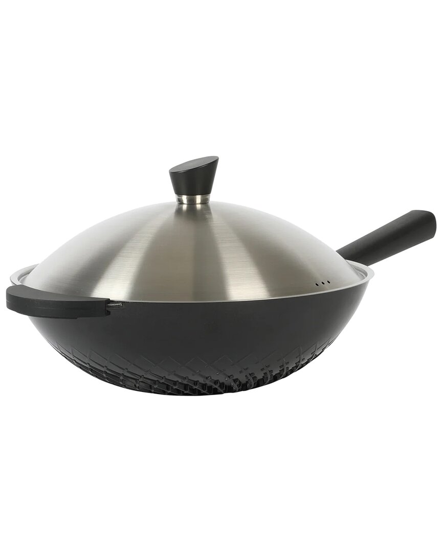 Kenmore Eugene 13in Nonstick Cast Aluminum Wok With Stainless Steel Lid
