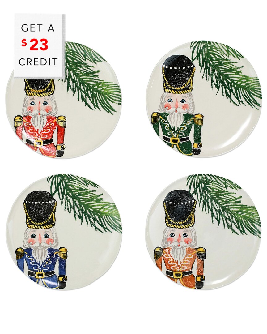 Vietri Nutcrackers Assorted Salad Plates, Set Of 4 In Multicolor