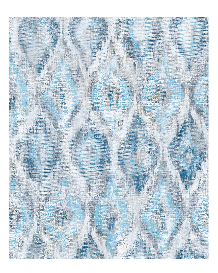 Advantage Gilboa Blue Ikat Wallpaper