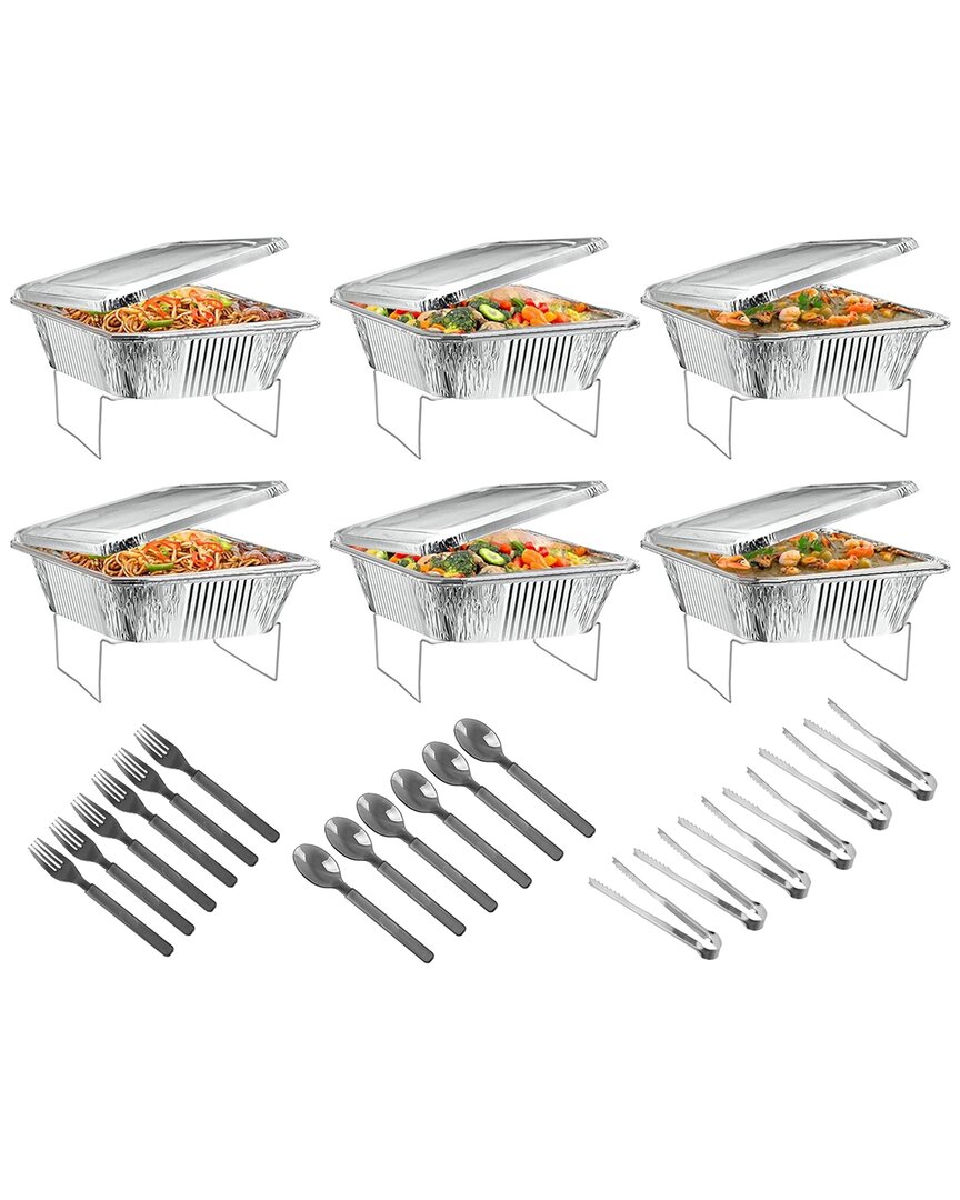 Fresh Fab Finds 36pcs Disposable Chafing Dish Buffet Set For Party In Metallic