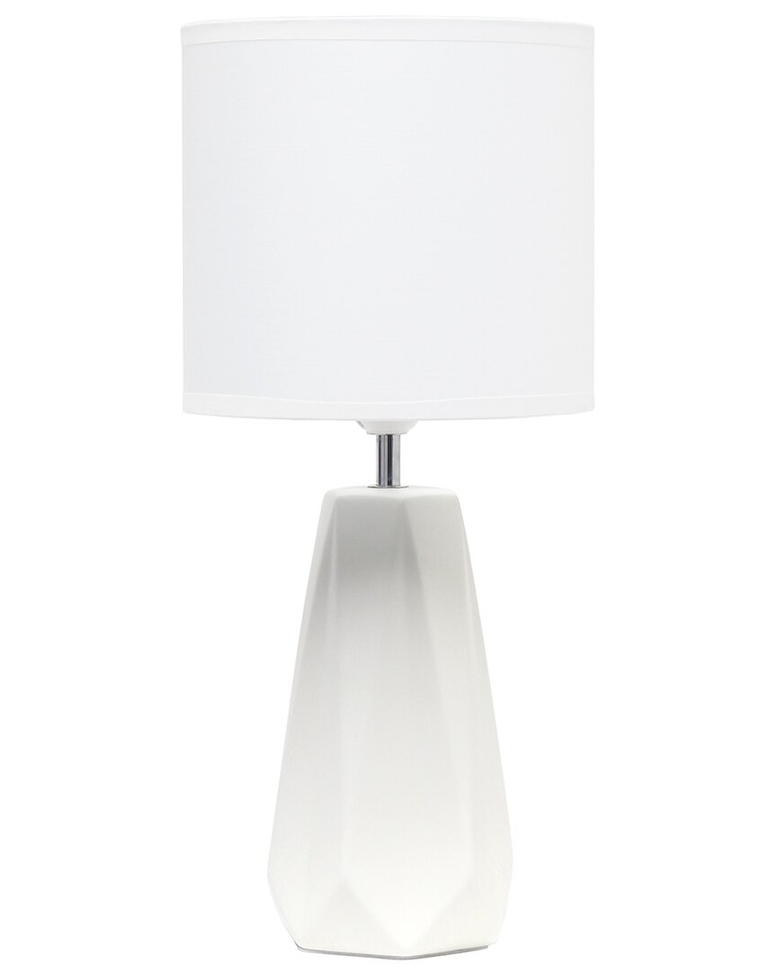 Lalia Home Ceramic Prism Table Lamp In Off-white
