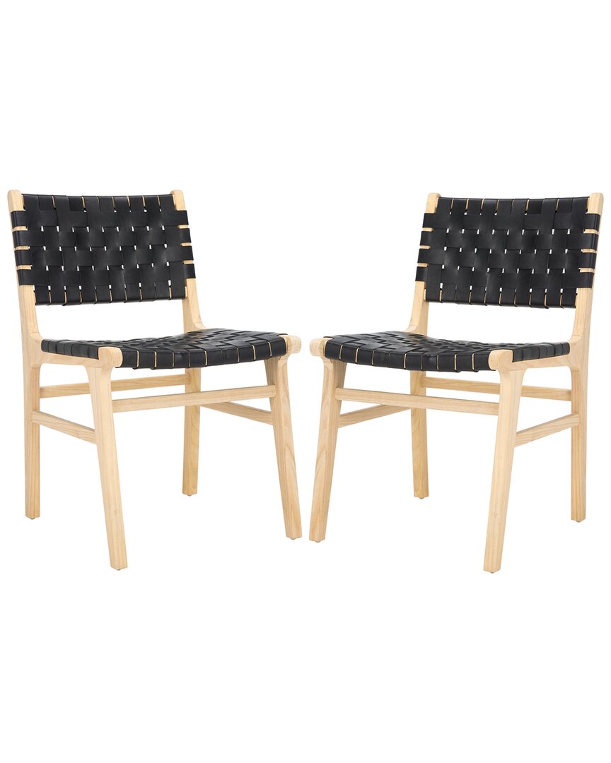 Safavieh Set Of 2 Taika Leather Dining Chairs