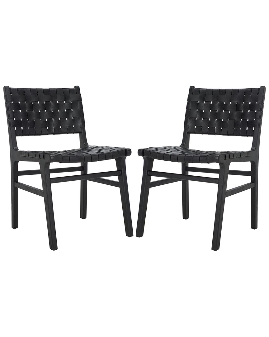 Safavieh Set Of 2 Taika Leather Dining Chairs