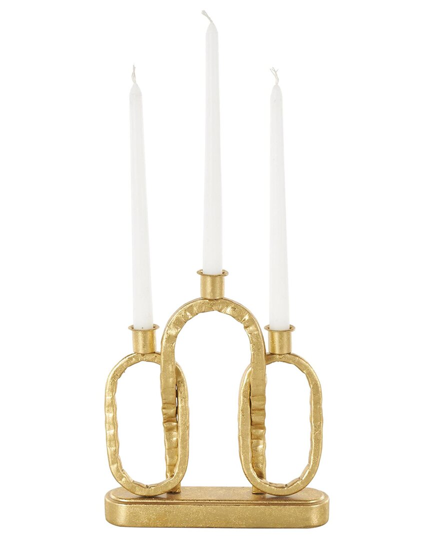 Peyton Lane Gold Metal Interlocked Chains Decorative Candle H