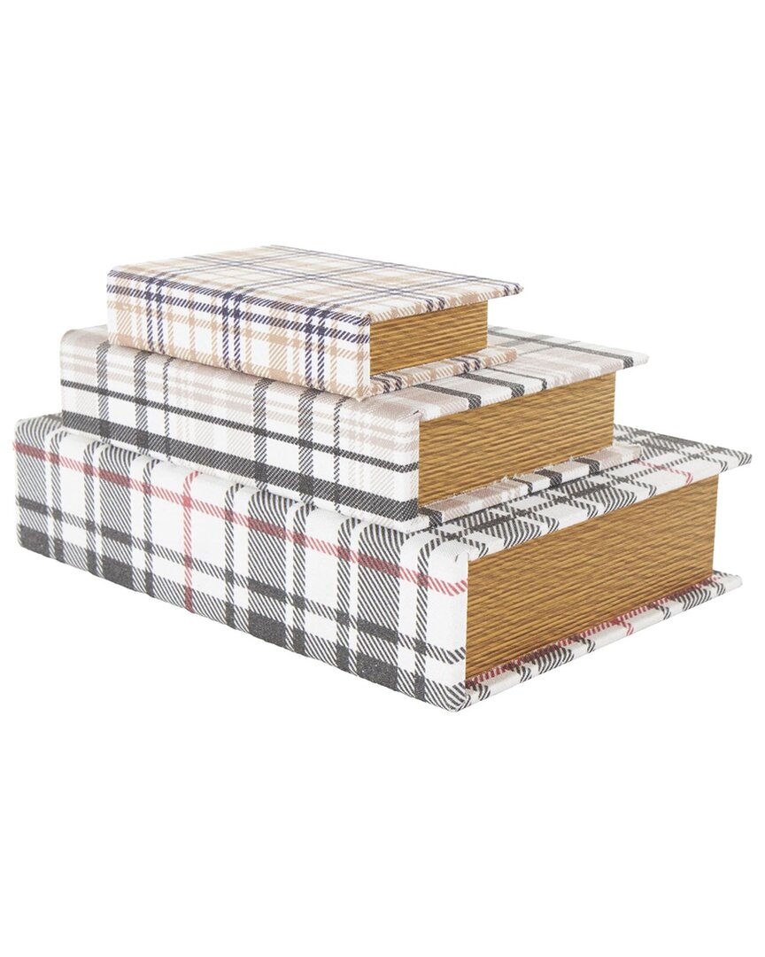 Peyton Lane 15816 Multi Colored Wooden Geometric Faux Book Sto