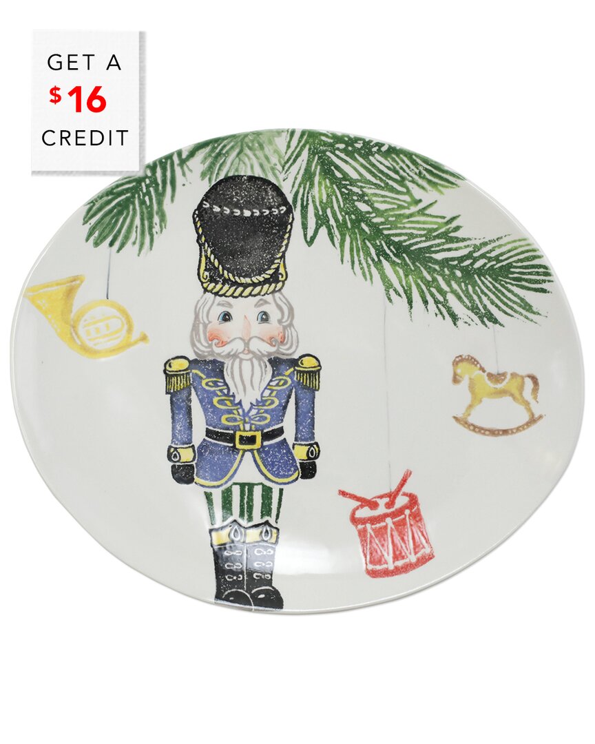 Vietri Nutcrackers Medium Oval Platter With $16 Credit In Multicolor