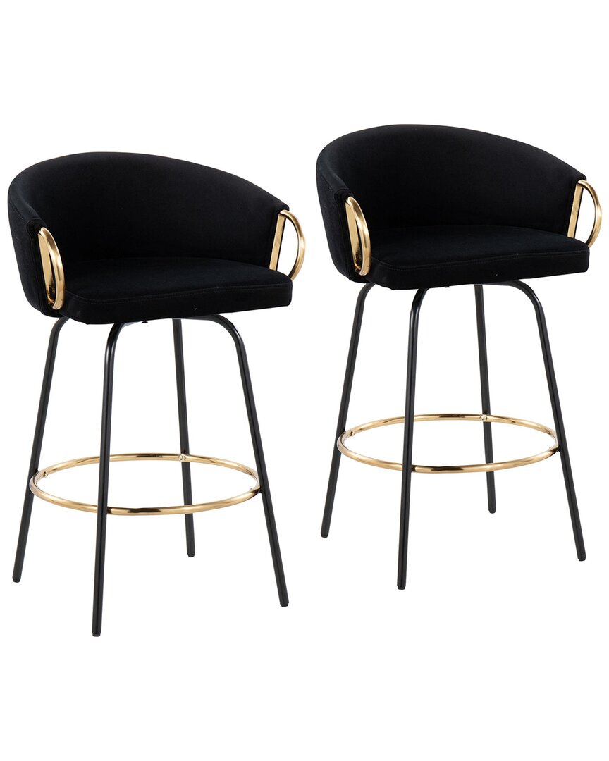 Lumisource Set Of 2 Claire Counter Stools In Black
