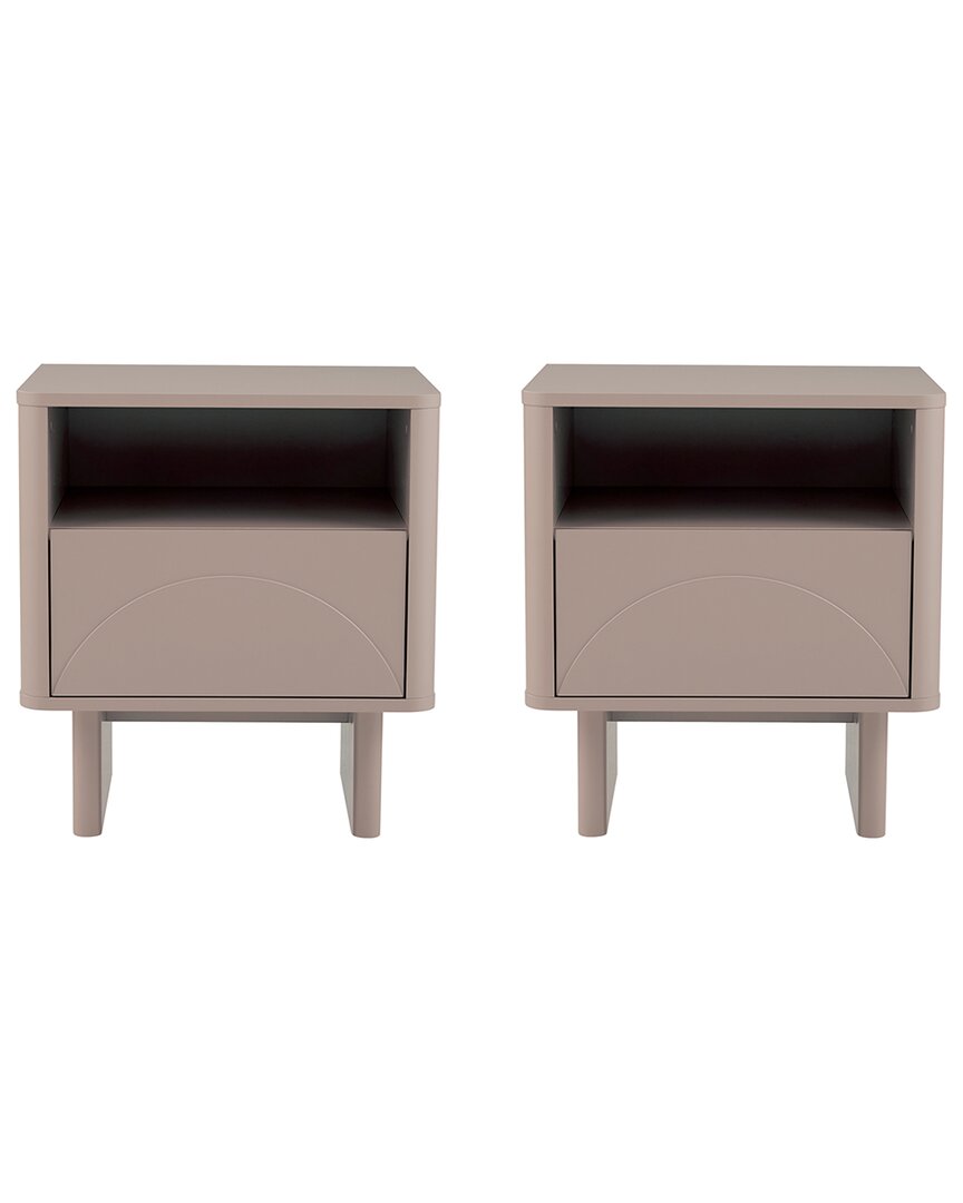 Manhattan Comfort Modern Ella Nightstand In Brown