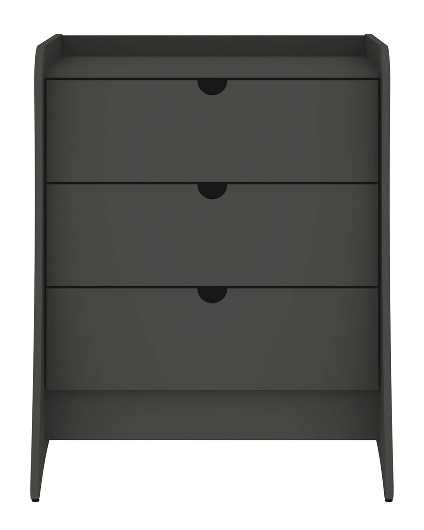 Manhattan Comfort Coney Mid-century Modern 3-drawer Dresser In Grey