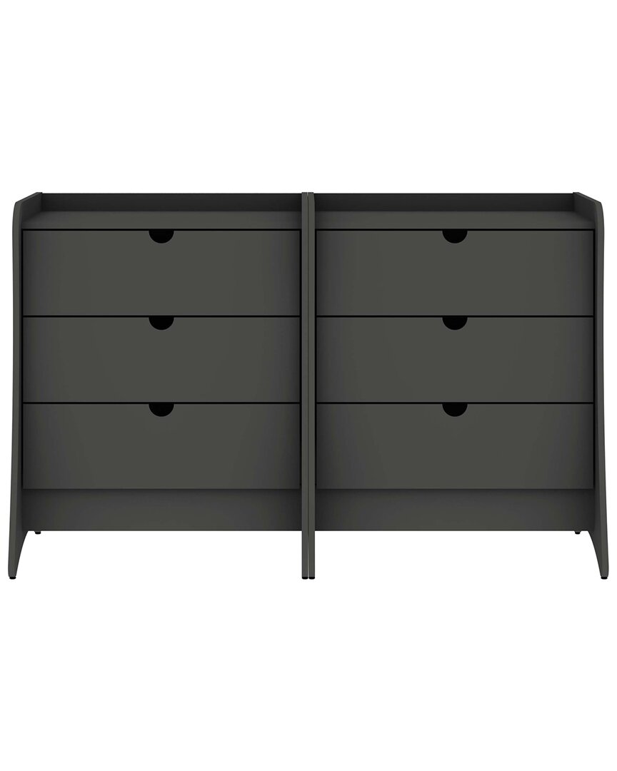 Shop Manhattan Comfort Coney Mid-century Modern 3-drawer Dresser In Grey