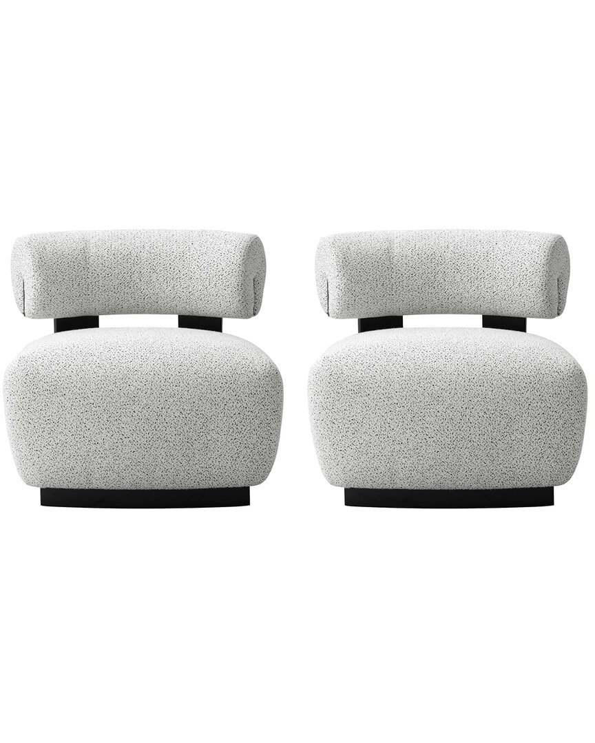 Shop Manhattan Comfort Modern Bartow Woven Fabric Accent Chair In White
