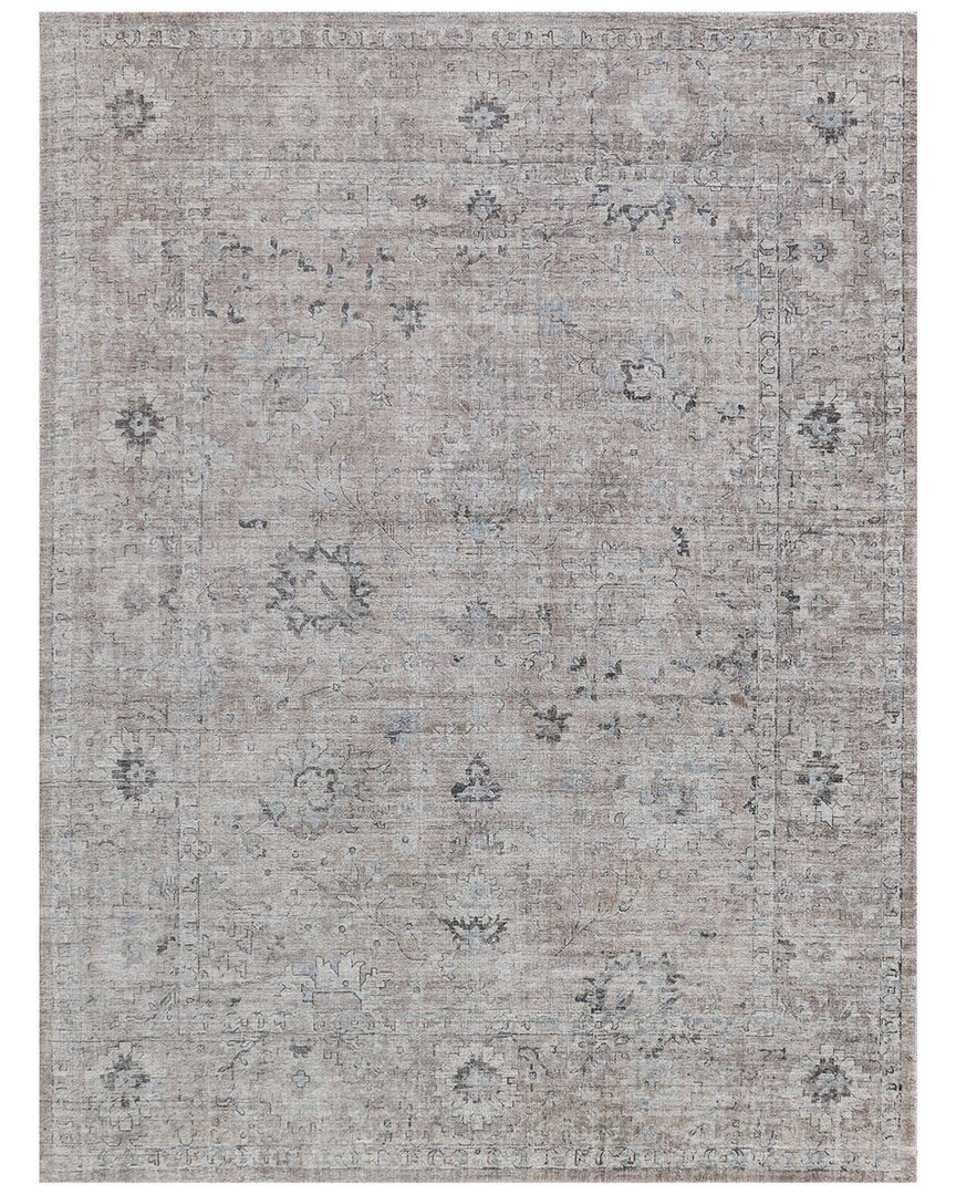 Exquisite Rugs Cambridge Hand-loomed New Zealand Wool & Bamboo Silk Silverbrown Area Rug