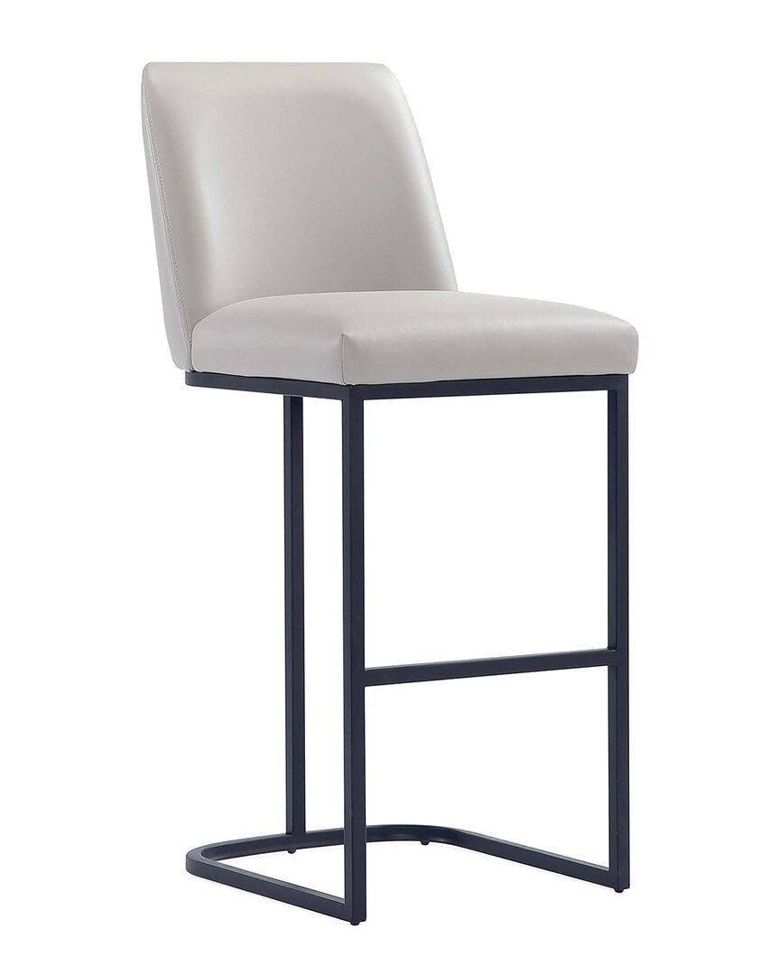 Shop Manhattan Comfort Serena Modern Leatherette Upholstered Barstool In Grey