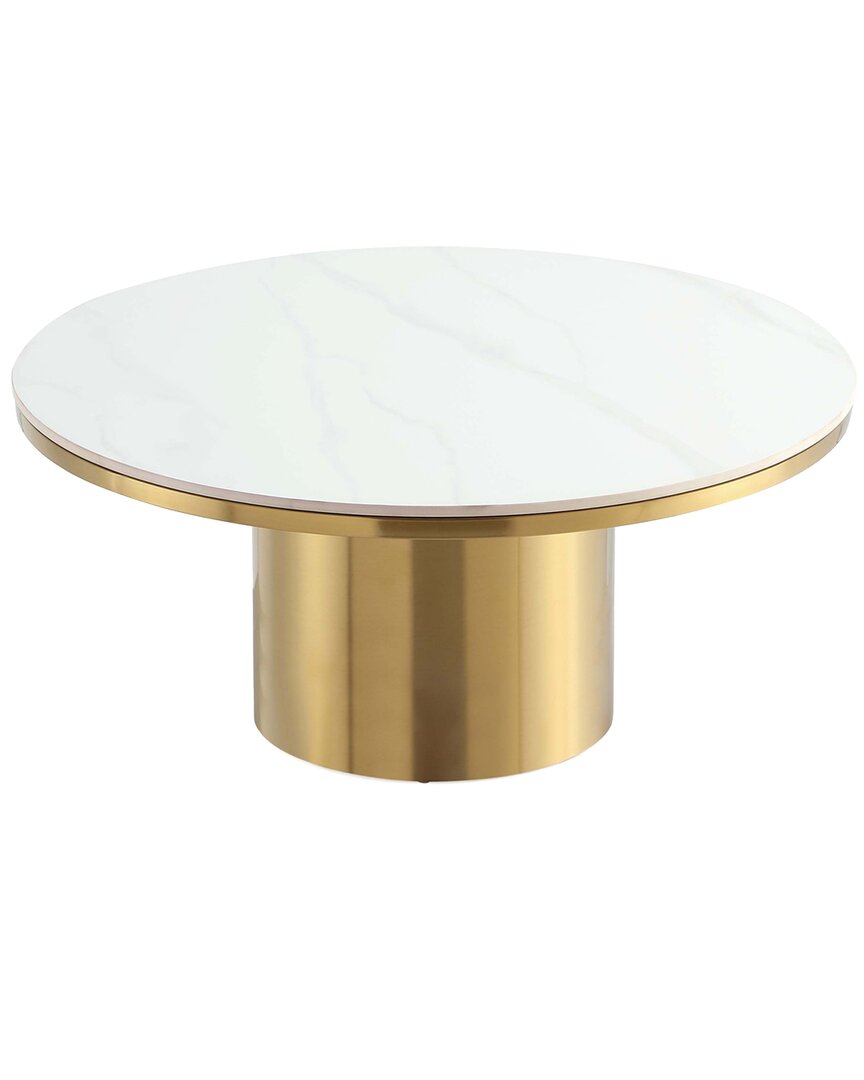 Manhattan Comfort Glenn Modern Coffee Table In Gold