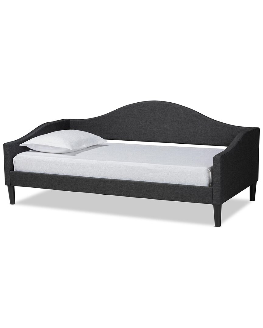 Baxton Studio Milligan Upholstered Finished Wood Full Size Daybed In Charcoal