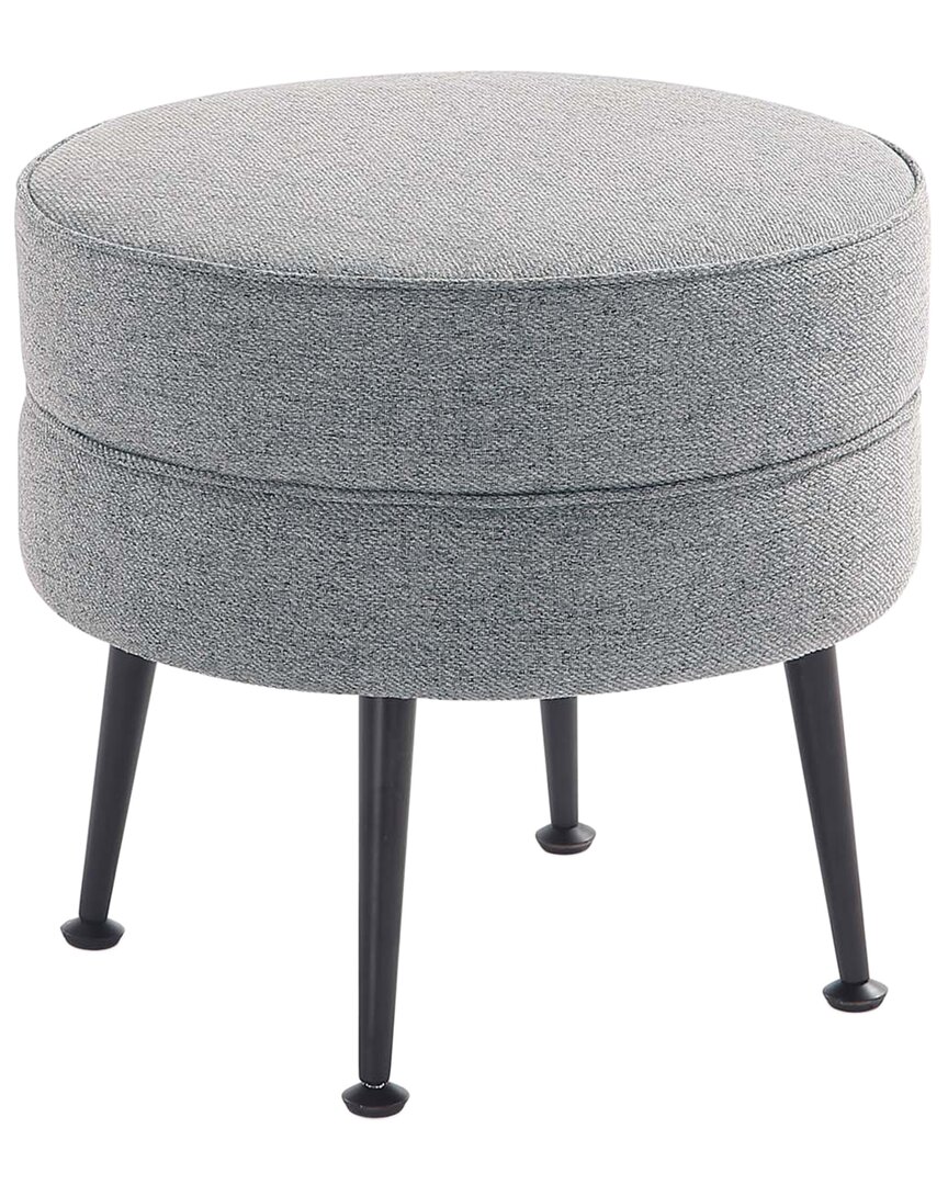 Shop Manhattan Comfort Bailey Mid-century Modern Woven Polyester Blend Upholstered Ottoman In Grey