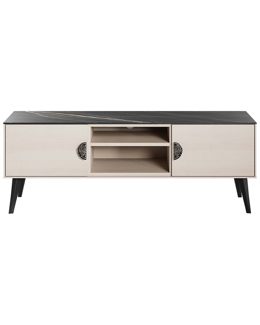 Manhattan Comfort Haley 55.10in Mid-century Modern Tv Stand In White