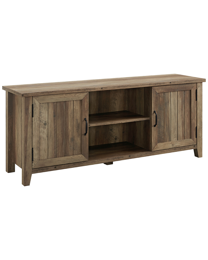 Hewson 58in Farmhouse Wood Grooved Door Media Console